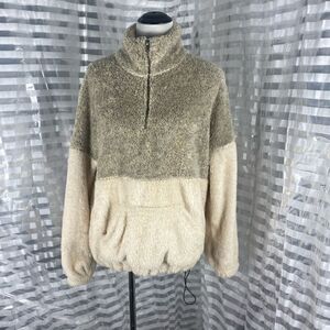 Doe & Rae Quarter Zip Two Tone Fleece Pullover